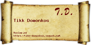 Tikk Domonkos névjegykártya